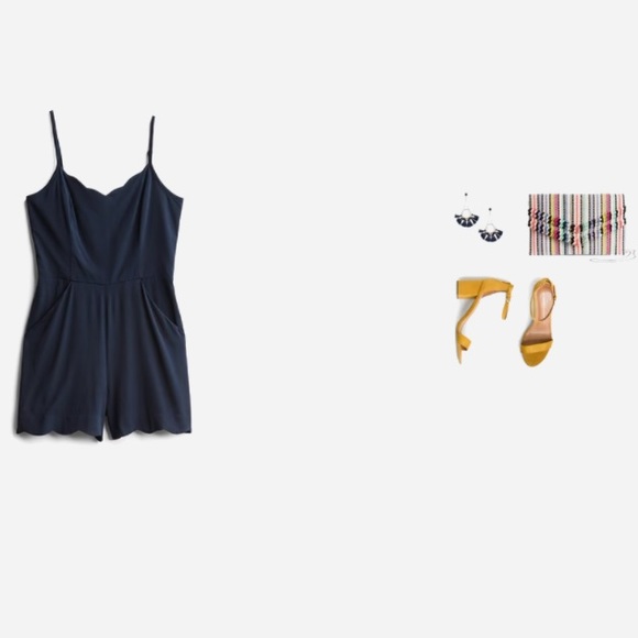 Market & Spruce - Vida Navy Blue Romper - Picture 3 of 3